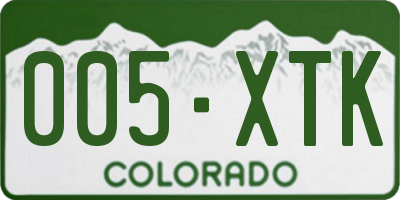 CO license plate 005XTK