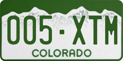 CO license plate 005XTM