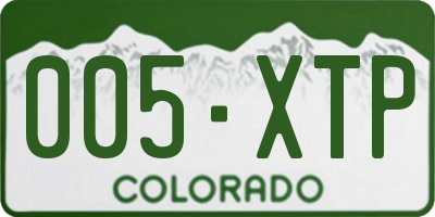 CO license plate 005XTP