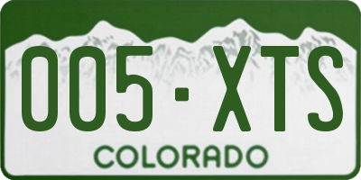 CO license plate 005XTS