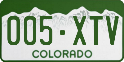 CO license plate 005XTV