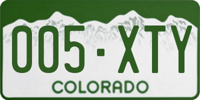CO license plate 005XTY