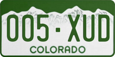 CO license plate 005XUD