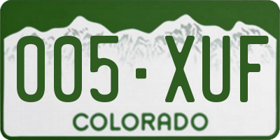 CO license plate 005XUF