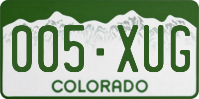 CO license plate 005XUG