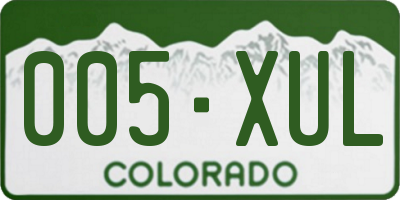 CO license plate 005XUL