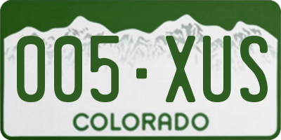 CO license plate 005XUS