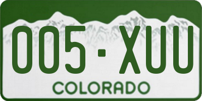 CO license plate 005XUU