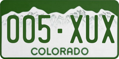 CO license plate 005XUX