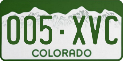 CO license plate 005XVC