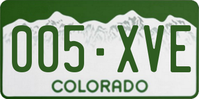 CO license plate 005XVE
