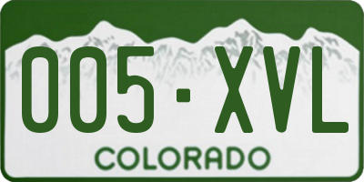 CO license plate 005XVL