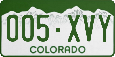 CO license plate 005XVY