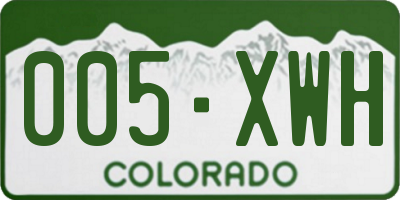 CO license plate 005XWH