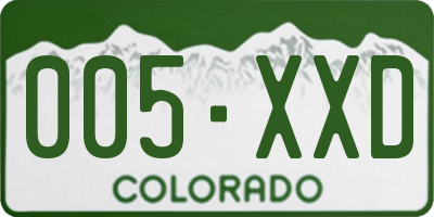 CO license plate 005XXD