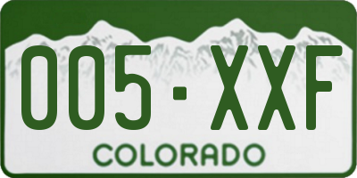 CO license plate 005XXF