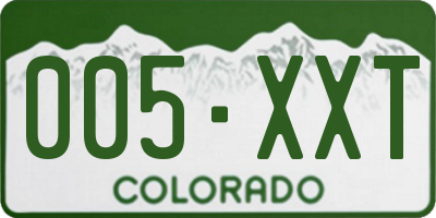 CO license plate 005XXT