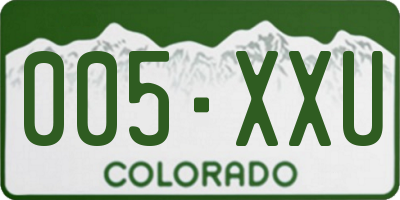 CO license plate 005XXU