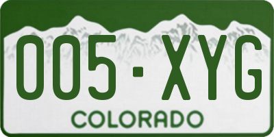 CO license plate 005XYG