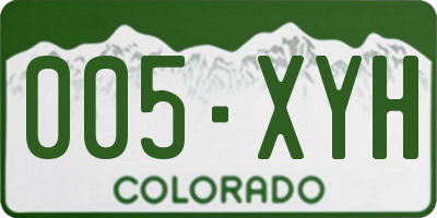 CO license plate 005XYH