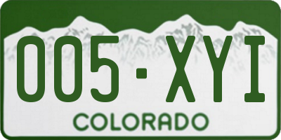 CO license plate 005XYI