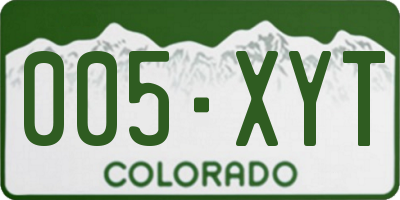 CO license plate 005XYT