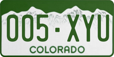 CO license plate 005XYU
