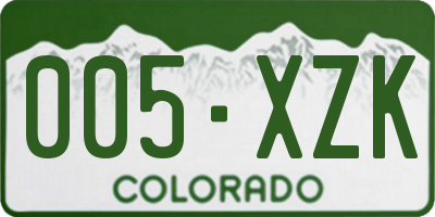 CO license plate 005XZK