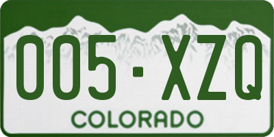 CO license plate 005XZQ