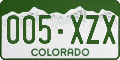 CO license plate 005XZX