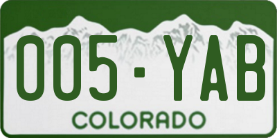 CO license plate 005YAB