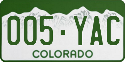 CO license plate 005YAC