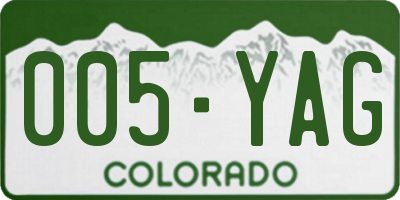 CO license plate 005YAG