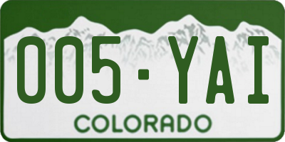 CO license plate 005YAI