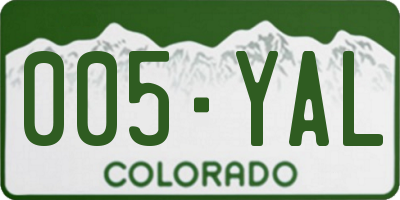 CO license plate 005YAL