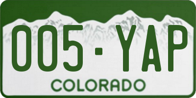CO license plate 005YAP