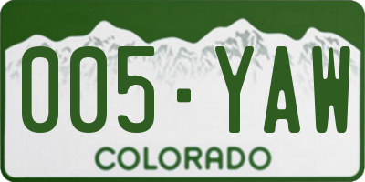 CO license plate 005YAW