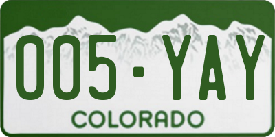 CO license plate 005YAY