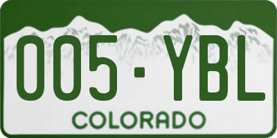 CO license plate 005YBL