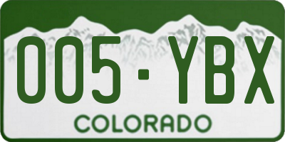 CO license plate 005YBX