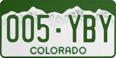 CO license plate 005YBY