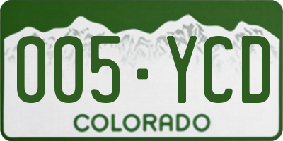 CO license plate 005YCD
