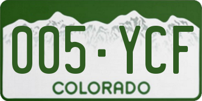 CO license plate 005YCF