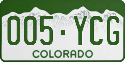 CO license plate 005YCG