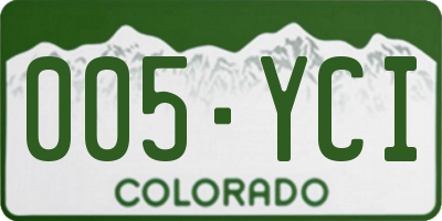 CO license plate 005YCI