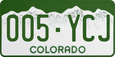 CO license plate 005YCJ