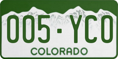 CO license plate 005YCO