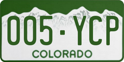 CO license plate 005YCP