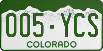 CO license plate 005YCS