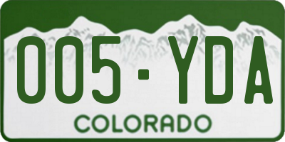CO license plate 005YDA
